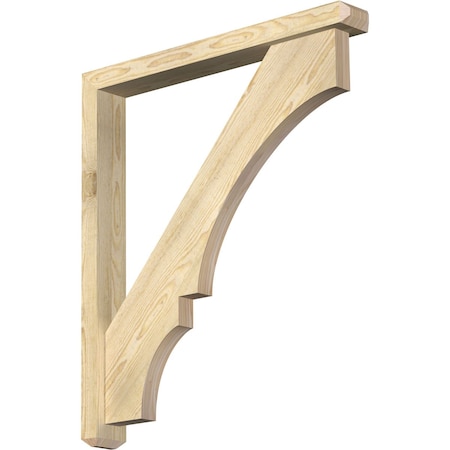 Ekena Millwork Balboa Craftsman Rough Sawn Bracket w/ Offset Brace, Douglas Fir, 4"W x 32"D x 36"H BKT0402X32X36BOA04RDF